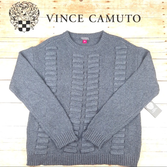 NWT Vince Camuto Lace Through Pullover Sweater, Gray | Sz S - Picture 5 of 10